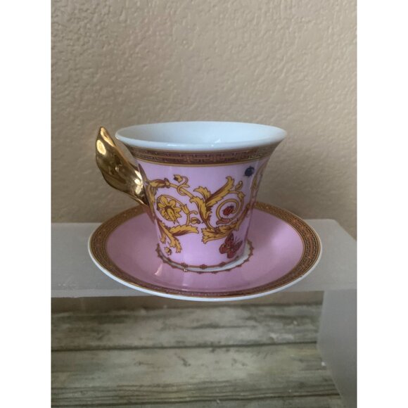 Rutherford Le Jardin De Italy Design Espresso Cup & Saucer Set Pink Gold inBox - Picture 7 of 16